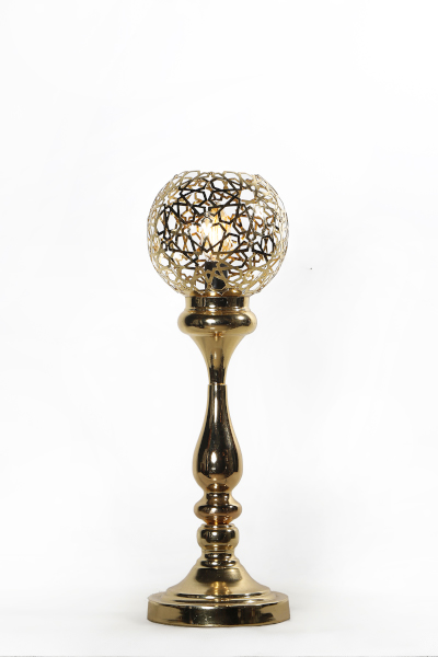 Ottoman Gold Laser Motif Design Tall Table Lamp